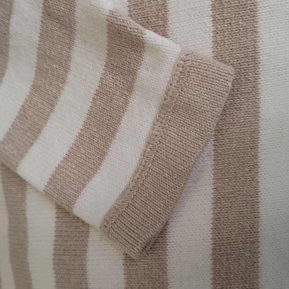 Men's Eddie Bauer Cotton Tan & White Crew Neck Knit Sweater Size S - Picture 6 of 6